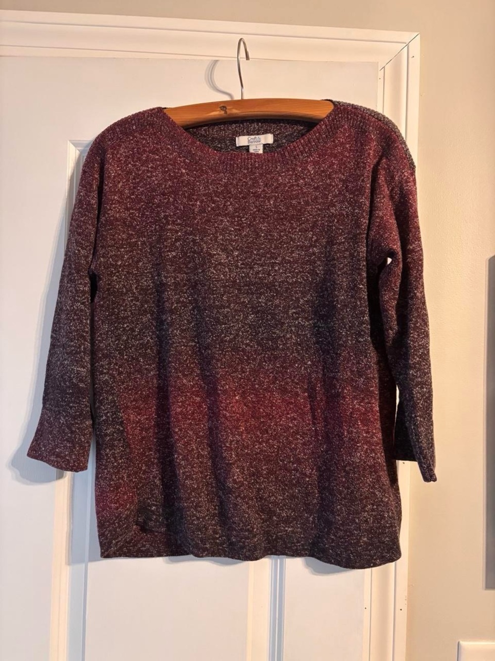 croft & barrow Marled Burgundy Crew Neck Sweater